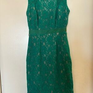 BCBGMaxAzria Teal Lace Midi Dress